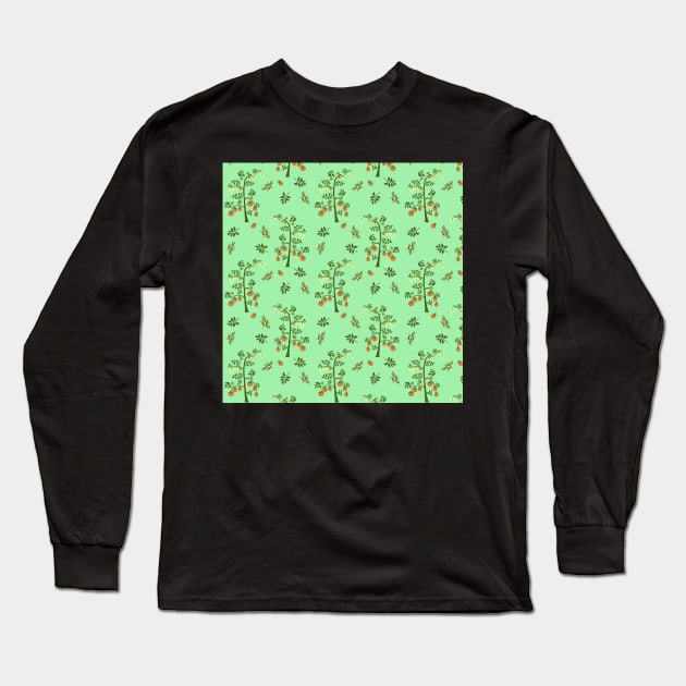 Tomato plant and bees Long Sleeve T-Shirt by Amalus-files